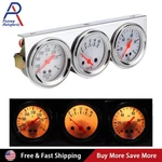 Universal 2" 52MM Chrome Volt Water Oil Pressure Triple 3 In 1 Set Panel. Fixed Price $24.99.