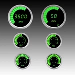 Intellitronix Green Led Analog Bargraph Gauge Set With Black Bezel B9999G. Fixed Price $532.34.