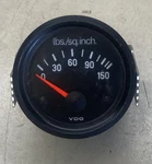 Vdo 0-150 Psi Lbs/sq Inch 12 Electrical Pressure Gauge 1/16" 350/271/31/04. Fixed Price $44.00.