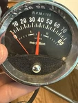 Medallion Illuminated 12V 100 Rpm Tachometer, Untested. Fixed Price $75.00.