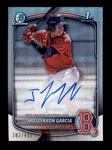 Jhostynxon Garcia 2025 Bowman Chrome Red Sox Rookie Refractor Auto #/499 T7131. Fixed Price $109.99.
