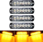 4-PACK 6 Led Amber Strobe Lights Vehicles Trucks Emergency Pieces,. Fixed Price $30.04.