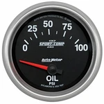Autometer Sport-comp Ii Oil Pressure Gauge Short Sweep Electronic 0-100 Psi. Fixed Price $217.11.