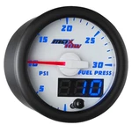 52MM White & Blue Maxtow Double Vision 30 Psi Fuel Pressure Gauge. Fixed Price $119.99.