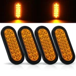 Pverandio 4PCS 6.3" Oval Led Strobe Lights Amber 24 Trailer Tail. Fixed Price $49.81.