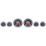 Dakota Digital 6-PIECE Round Black / Red Led Universal Gauge Kit VHX-1060-K-R. Fixed Price $1021.25.