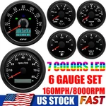 Gauge Set 85MM Gps Speedometer 160MPH Tacho 8000RPM&52MM Fuel/oil/temp/volt Us. Fixed Price $137.31.