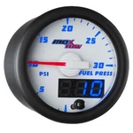 Maxtow 52MM White & Blue Double Vision 30 Psi Fuel Pressure Gauge MT-WBDV11. Fixed Price $119.99.