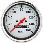 Speedway Motors White Mechanical Speedometer Gauge, 3-3/8" Inch, 0-160 Mph. Fixed Price $77.99.