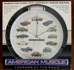 Vintage Hot Rod Clock 12 American Muscle Classic Cars With Sound New Box. Fixed Price $165.00.
