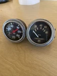 Pair Vintage Stewart Warner Gauges Oil Pressure 150 Psi Curved Glass Sw. Fixed Price $25.00.