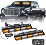 Xridonsen 2X 17 Inch Emergency Dash Strobe Lights For Trucks Amber/white. Fixed Price $55.81.