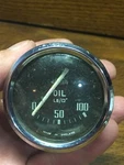 Jaeger Oil Pressure Gauge Vintage Curved Glass Pl 2561/00. Fixed Price $89.95.