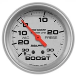Autometer 4603 Silver Lfgs Boost/vacuum Gauge 30" HG/30 Psi Incl. 6' Tubing. Fixed Price $144.24.