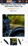 Glowshift Triple Gauge 52MM Pillar Pod For 1993-2002 Firebird, + Guages & Tach. Fixed Price $175.00.