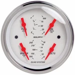 Autometer Quad Gauge Arctic White 3-3/8IN PSI/100-250 Deg F 8-18V. Fixed Price $346.89.