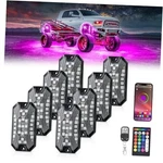 Rock Lights Underglow Neon Kits App/rf Remote Control & 8 Pods 5MRGB. Fixed Price $67.67.
