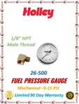 Holley Silver/white Background Analog Fuel Pressure Gauge Mechanical 0-15 Psi. Fixed Price $57.25.