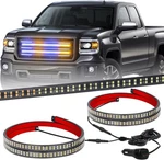 Xridonsen 2PCS 24 Inch Truck Grill Emergency Lights Amber/blue. Fixed Price $63.01.