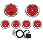Motor Racing Classic Red 6 Gauge Set Gps Speedometer Mph F Psi 85MM 52MM. Fixed Price $259.34.