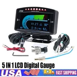 5 In 1 Car Digital Oil Pressure Gauge Voltmeter Water Temp Fuel Level Tachometer. Fixed Price $40.71.