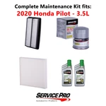 2020 Honda Pilot 3.5L Complete Air, Oil & Cabin Filter Kit (0W-20). Fixed Price $99.95.
