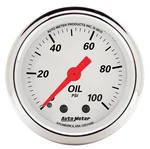 Autometer 1321 Arctic White Series 2-1/16" 0-100 Psi Oil Pressure Gauge. Fixed Price $120.48.