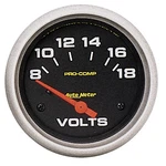 Autometer 5492 Pro-comp Voltmeter Gauge, 2-5/8 In., Electrical. Fixed Price $84.99.