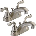 Delta Foundations Centerset Bathroom Faucet Stainless-certified Refurbished. Fixed Price $68.46.