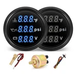 52MM 3 In 1 Gauge Car Boat Oil Pressure Psi Water Temp Voltmeter With Senders. Fixed Price $39.11.