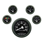Gauge 5PC Set-speedometer,fuel,water,pressure,battery-green-fits Humvee. Fixed Price $189.95.