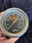 Sun Oil Pressure Gauge, 80 Lbs, 2 5/8", W/ Chrome Housing. Fixed Price $154.00.