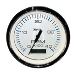 Faria Beede Instruments Chesapeake White Ss 4" Tachometer W/hourmeter (4000 Rpm). Fixed Price $263.99.