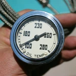 54-59 Vintage Gmc Truck Or Chris Craft Cream Beige Face Oil Temperature Gauge. Fixed Price $129.00.