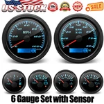 6 Gauge Set 85MM Gps Speedometer 120MPH&TACHO 8000RPM&52MM Fuel/oil/temp/volt Us. Fixed Price $154.60.