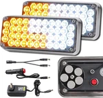 Upgraded 2PCS Magnetic Flashing Hazard Amber White Strobe And X2. Fixed Price $65.36.