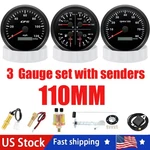 3 Gauge Set 110MM Gps Speedometer 0-120MPH Tacho Fuel/volt/oil/temp With Senders. Fixed Price $158.01.