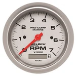 Auto 200890-33 Gauge Tachometer 3/8" 7K Rpm W/hourmeter Marine Silver. Fixed Price $381.63.