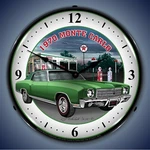 1970 Chevy Monte Carlo Green Wall Clock, Led Lighted, Texaco. Fixed Price $169.95.