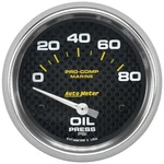 Autometer 200747-40 Air-core Marine Oil Pressure Gauge Carbon Fiber 80PSI 2-5/8". Fixed Price $83.58.
