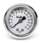 Holley 26-504 Analog 15PSI Chrome Fuel Pressure Gauge Liquid 1-1/2" Diameter. Fixed Price $99.95.