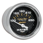 Autometer Carbon Fiber 52MM 100-250 Deg Electronic Water Temp Gauge. Fixed Price $100.95.