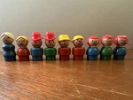 Vintage Fisher-price Little People Wood Figures Lot Of 9 Teacher Cowboy Pot Hat. Fixed Price $9.99.