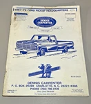 1996 Dennis Carpenter Catalog 1967-1972 Ford Pickup Truck No. Ranger F-100 350. Fixed Price $5.98.