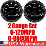 Gauge Set Gps Speedometer 120MPH&110MM Tachometer 8000RPM For Boat. Fixed Price $91.81.