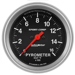 Autometer Sport-comp Electrical Egt/pyrometer Gauge 2 5/8" Dia Black Face 3544. Fixed Price $237.99.