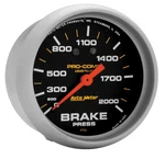 Autometer 5426 Pro-comp Brake Pressure Gauge, 2-5/8", 2000 Psi, Liquid Filled. Fixed Price $169.19.