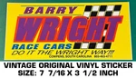 Barry Wright Race Cars - Vintage Original Vinyl Decal Sticker Racing. Fixed Price $9.50.