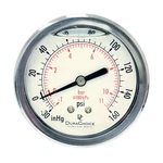 2" Oil Filled Pressure Gauge, Case, 1/4" Npt, Center Back Mount, -30HG/160PSI. Fixed Price $15.72.