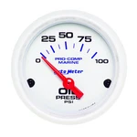 Autometer 200758 Marine White Oil Pressure Gauge, 2-1/16", 100 Psi, Electric. Fixed Price $56.86.